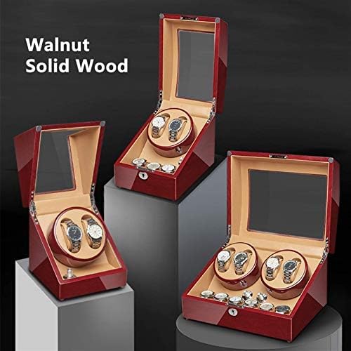 Mechanical Watch Shaker Automatic Watch Winder Walnut Solid Wood Piano Finish Quiet Motor Flexible Watch Pillows for Man Women Watches