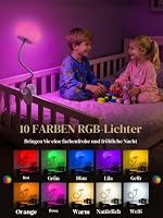 Leselampe Bett, 10 RGB Farben+10 Helligkeitsstufen 800 lm Klemmlampe Bett – Ansicht 2