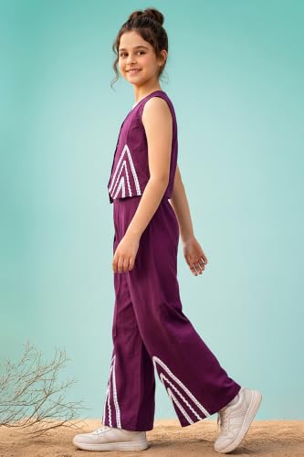 Image of Fashion Dream Girls Cotton Blend Embroidered Co-Ord Set|Coord Set|Combo Set|Kids Clothes for Girls