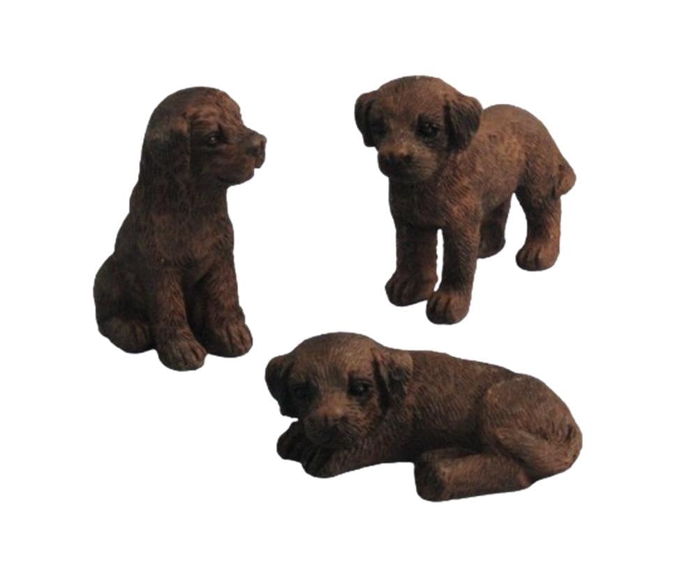 Melody Jane Dolls House Chocolate Labrador Puppies Standing Sitting Lying Retriever Dogs