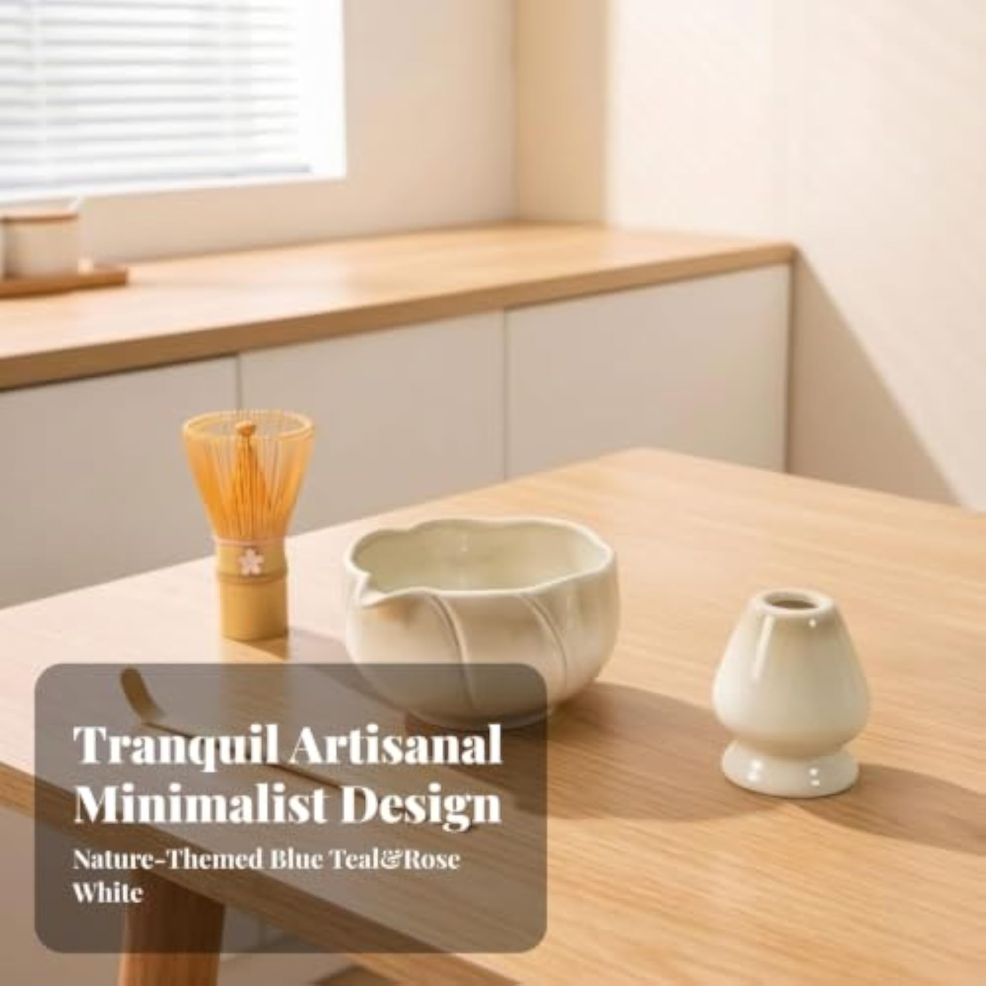 4 Pieces Japanese Matcha Tea Set, Ceramic for Home Kitchen