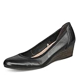  Tamaris 22320-28 001 Damen Keilpumps aus Glattleder Laufsohle mit 40-mm-Absatz, Groesse 38, schwarz