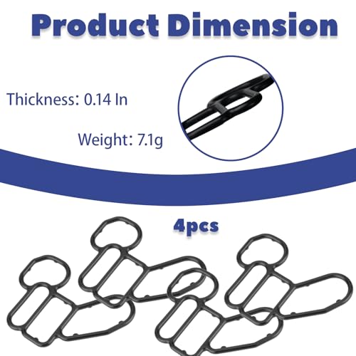 Image of 4-Pack 15302-5G0-A00 B33360 Oil Filter Base Gasket Cylinder Solenoid Valve Gasket Compatible with Acura MDX /RDX /RLX /TLX 2013-2022 & Compatible with Accord /CROSSTOUR /Ridgeline 2013-2022