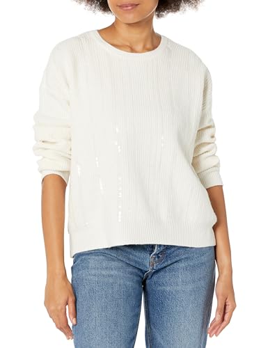 Image of Calvin Klein Women's Sequin Crew Neck Long Sleeve Sweater