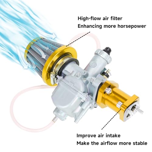 Image of FVRITO 26mm Carburetor Predator 212 Performance Carb Intake Mainfold 38mm Air Filter Upgrade Kit for 212cc 196cc Clone Hemi Engine Mini Bike Coleman CT200U BT200X KT196 Go Kart Gold