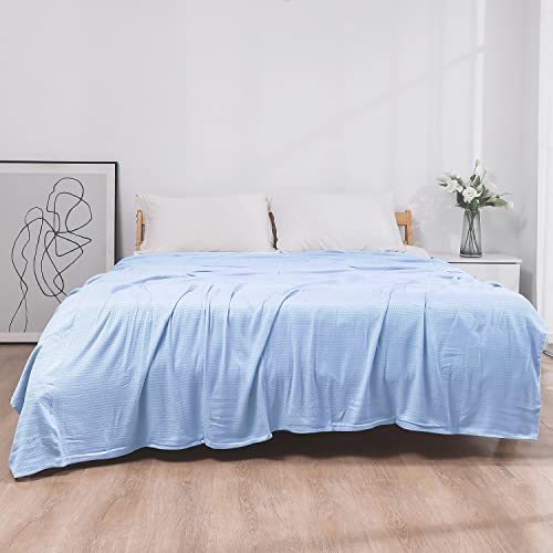 Avisiatree Cooling Blankets, 100% Bamboo Blanket For Hot Sleepers Night Sweats, Summer Cool Blankets Transfer Heat To Keep Body Cool For Adults, Children, Ultra-Cool Blanket（79X91 Inches,Blue） #TOP2