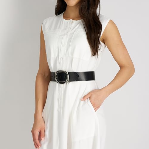 Calvin Klein Women's Two-in-One Flip-to-Reverse Statement Buckle Wide Fashion Reversible Belt (Regular & Plus Sizes)3