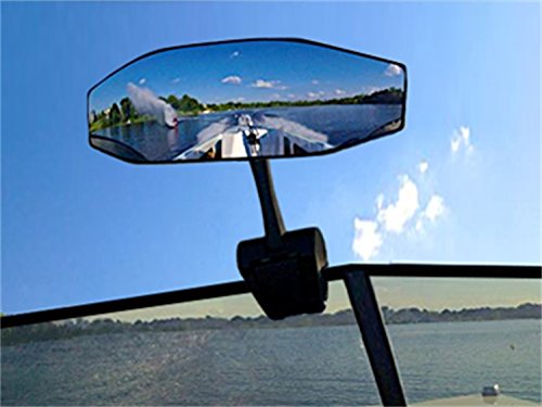 Cipa 01609 Black Vision 180 Degree Marine Mirror With Deluxe Cast Aluminum Cup Mounting Bracket #TOP2