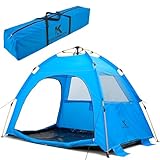 Küstenblick Strandmuschel 2 Personen mit abnehmbaren Boden UV 50 inkl. Sandheringe, Tragetasche,...