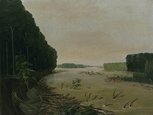 Cuadro pintura al óleo de George Catlin vista de Missouri 60x90cm para decoración salón
