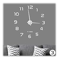 DIY Wandklok, 3D Spiegel Stickers Nummers Moderne Stille Decoratieve Klok voor Woonkamer Slaapkamer Thuiskantoor School (Blauw 30 CM