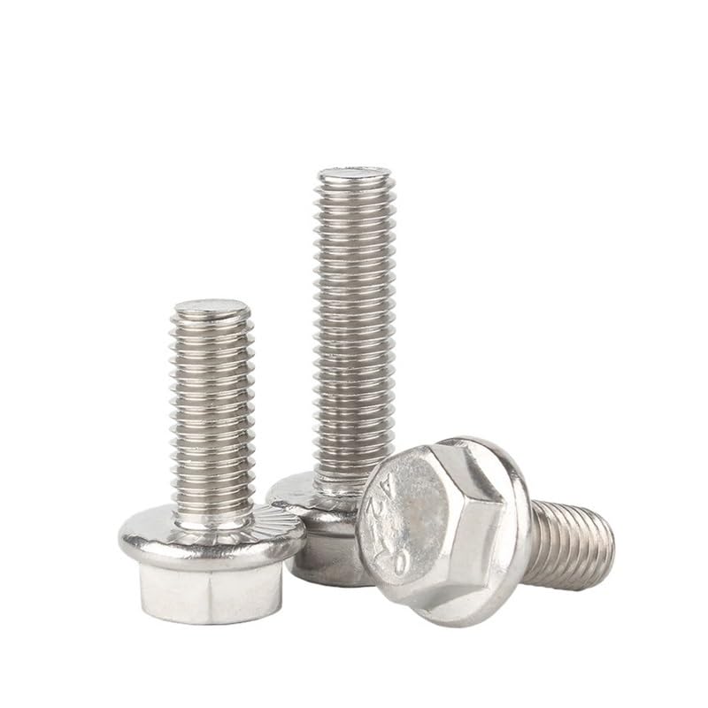Vis bride hexagonale M8 dentelée inox 304 fixation mécanique robuste