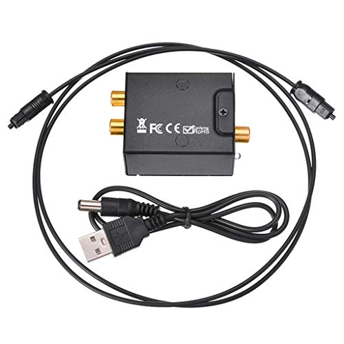 kdjsic Convertidor de audio digital a analógico Fibra óptica Coaxial Toslink Señal a RCA R/L Audio Decoder SPDIF ATV DAC Amplificador Cover