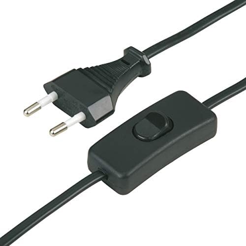 REV 0505681555 przewód zasilający, kabel z przełącznikiem i wtyczką euro, 2 m, maks. 2 A, czarny
