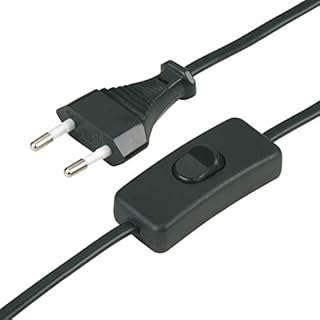 REV 0505681555 przewód zasilający, kabel z przełącznikiem i wtyczką euro, 2 m, maks. 2 A, czarny