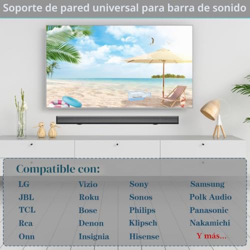 Soporte de barra de sonido universal ajustable para altavoces debajo de televisor 2