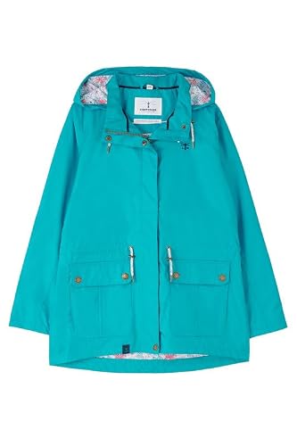 LightHouse Women's Willow Jacket - Ladies 3/4 length Waterproof Spring Summer Outdoor Coat with Hood - Soft Teal - 16