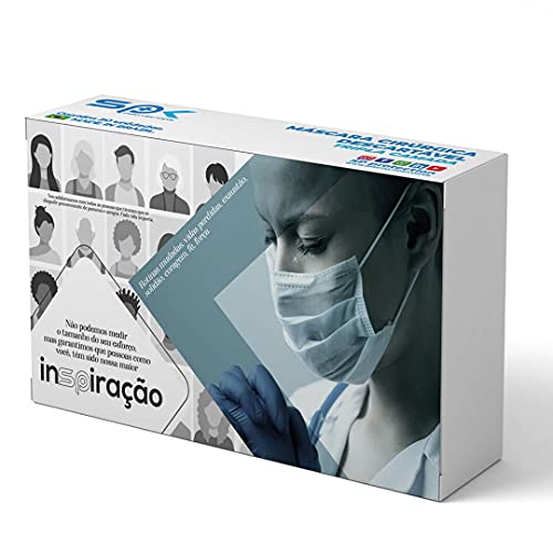 Máscara Cirúrgica Descartável Branca – Caixa 50 unidades