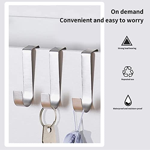 Chooaye Door Hanger Hook Towel Hanger 6Pcs Over Door Hooks Towel Rack Towel Hanger Door Coat Hanger Stainless Steel Door Hanger For Bathroom, Kitchen Hanging Clothes, Towels #TOP1