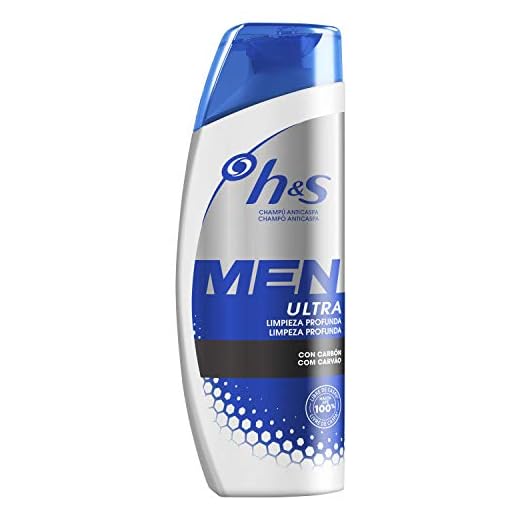 H&S Men Ultra Limpieza Profunda Champú Anticaspa 300ml, Con Carbón Para Un Pelo Y Un Cuero Cabelludo Ultralimpios