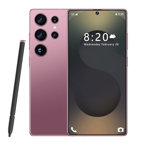 Smartphone S25 Ultra Pro 5G – 16 Go RAM, 1 To ROM | Écran HD AMOLED 7,3 144 Hz | 108 Mpx principal, 72 Mpx ultra grand-angle | Snapdragon 8 Gen 3 | 8 000 mAh | Android 14 | Débloqué,Rose Gold-1TB