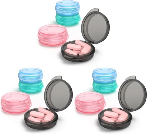 Image of Urekt Small Pill Box, (12 Pack) Travel Pill Case Portable Daily Pill Organizer Mini Medicine Storage Container for Pocket Purse Cod Liver Oil Storage Box Earplug Case