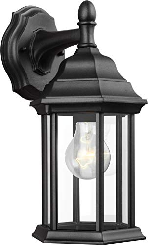 Sea Gull Lighting Generation 8338701-12 Transitional One Light Outdoor Wall Lantern From Seagull-Sevier Collection In Black Finish, Small #TOP16