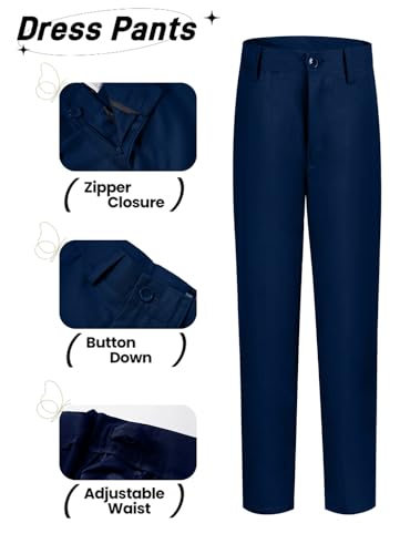 Image of YuanLu Toddler Boys Formal Suits Set,Vest Pants Dress Shirt and Tie for Kids Boy Wedding Ring Bearer Oufit