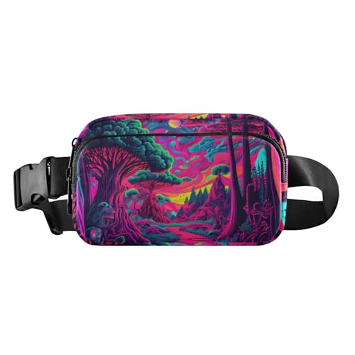 CEBUGI Hiking Mini Waist Packs for Men Women,Colorful Fashion Water Resistant Fanny Packs with Adjustable Belt for Workout Traveling Running