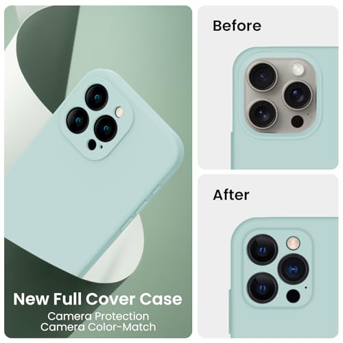 Image of FireNova Designed for iPhone 16 Pro Case, Silicone Upgraded [Camera Protection] Phone Case, Soft Anti-Scratch Microfiber Lining Inside, 2024, Mint Green