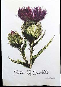Clare Baird Creations Flower Of Scotland Tea Towel In A Scottish Thistle Design #TOP20