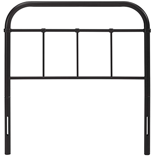 Image of Modway Serena Rustic Farmhouse Style Steel Metal Twin Headboard Antique Size in Brown