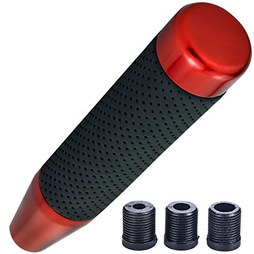 Arenbel 7" Long Weighted Gear Shifter Knob Leather Covered Alloy Car Stick Shift Lever Handle Fit Most Manual Vehicles, Red #TOP5