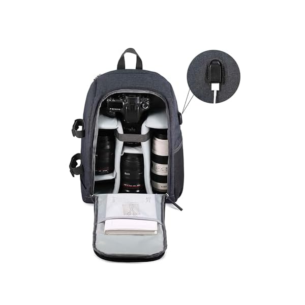 G-raphy-Camera-Backpack-Professional-Photography-Backpack-Large-Capacity-with-Laptop-CompartmentTripod-Holder-for-DSLR-SLR-CamerasFlashes-and-other-Photography-Accessories-Grey G-raphy Camera Backpack Professional Photography Backpack Large Capacity with Laptop Compartment/Tripod Holder for DSLR SLR Cameras,Flashes and other Photography Accessories (Grey)