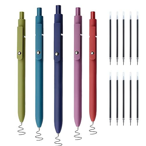Recopilación de Plumas escribir disponible en línea. 40 SHANDABULIU 5 Pcs Bolígrafos de Gel y 10 Recargas de Reemplazo, Plumas de Gel Punto Fino de 0,5 mm, Boligrafo Punto Fino de Tinta Negra Retráctil, Escritura Suave (Retro)