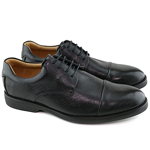 Marc Joseph New York Mens Casual Comfortable Genuine Leather Classic Modern Formal Oxford Dress Business Derby Lace Up Plain Toe Men Shoes Black Burnished 11 #TOP3