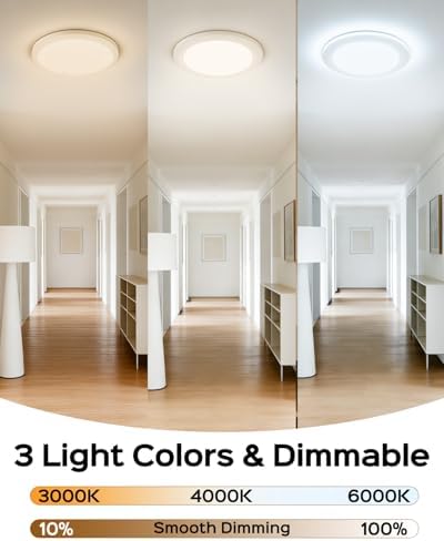 FIONSUN Motion Sensor Light Indoor, Rechargeable Ceiling Light with Remote Control,10000mAh Battery Operated Closet Light,Magnetic LED Shower Lights (2 Pack) - 3