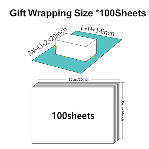 Image of Bobobag 100 Sheets Turquoise Blue Tissue Paper, 20 inch x 14 inch Tissue Paper for Gift Bags, Bulk Gift Wrapping Tissue for DIY Crafts, Birthday, Christmas and Holiday Decor