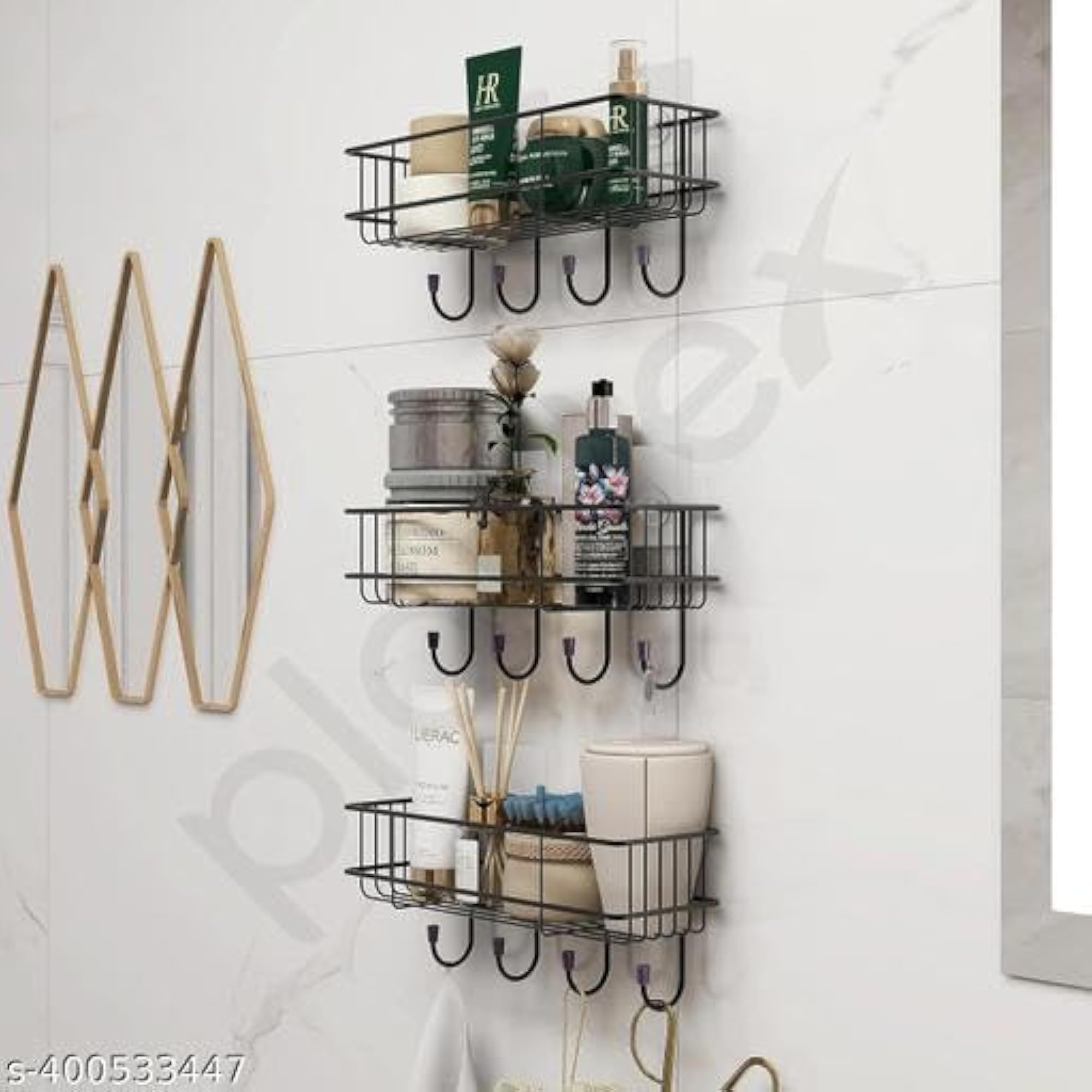 Multipurpose Bathroom Shelf with Hooks