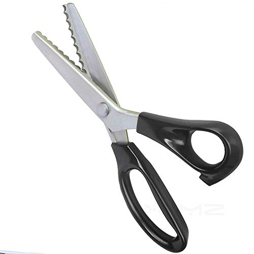 Dressmaking Sewing Craft Scissors, Professional Stainless Steel Pinking Shears Comfort Grip, Serrated & Scalloped Blades Cut Tailor Decorative Tool - Fabrics Leather Paper Craft (Scalloped 10Mm) #TOP2