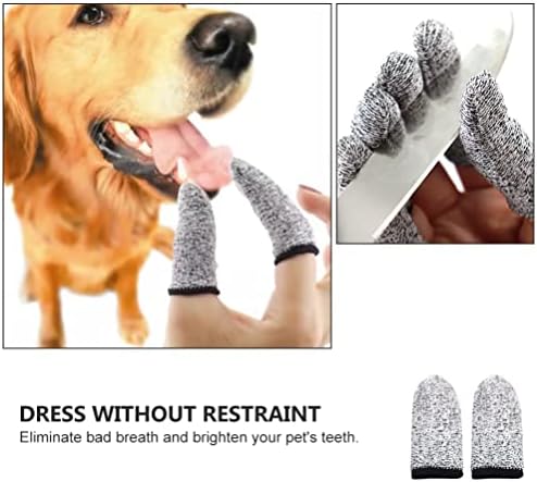 POPETPOP 2 Pairs Cat Dog Finger Toothbrushes Cat Toothbrushes Puppy Finger Sleeves Toothbrushes Washable for Dog Cats Teeth Cleaning Pet Supplies Grey