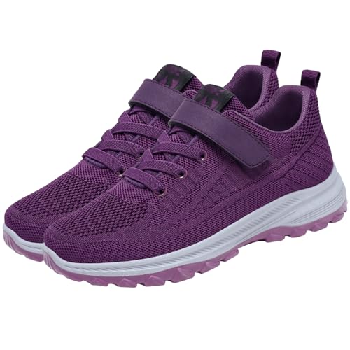 AZMAHT Zapatillas Diabeticos Mujer Zapatos Pies Hinchados Zapatos ortopédicos Deportivos para Caminar Zapatillas ortopédicas para Mujer Zapatillas Fascitis Plantar,Women Purple,38/240mm