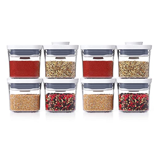 OXO Good Grips 8-piece 0.2 Qt Mini POP Container Set for Dried Herbs, Spices and More