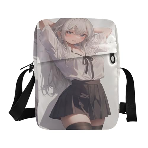 Anime Student Girl Beauty messenger bag crossbody Shoulder Bag Ladies Shoulder Handbags Adjustable Strap for Travel outdoor sports
