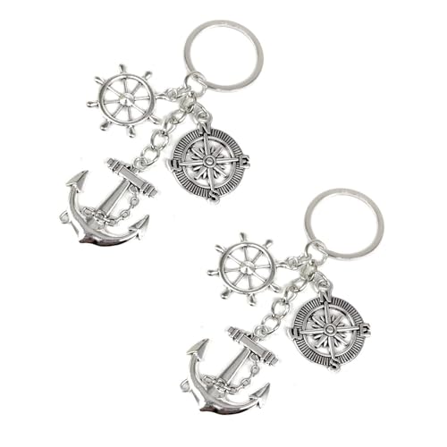 Imagen de Hugwish 2pcs Llavero Ancla, Timón, Volantes