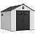YITAHOME 8x10ft Resin Storage Structure, Outdoor 544 cuft Plastic Garden Storage Unit with Windows, Vents and Lockable Entrance, Waterproof Tool Organizer with Flooring for Lawn Equipment
