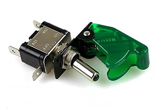 Interrupteur à bascule vert 12V 20A avec couvercle auto