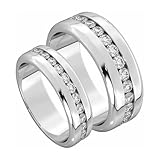 SISGEM Couple Rings Set for Him and Her 9ct/14ct/18ct Gold Moissanite Couple Rings Set Men and Women Personalized Wedding Ring Set Engagement Valentine’s Day Free Engraving (Style3)