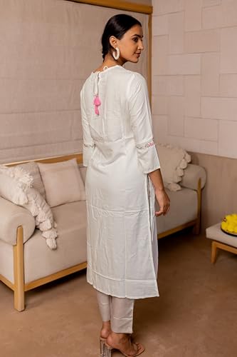 Image of MIRCHI FASHION Women's Straight Fit Rayon Sequins Embroidered and Polka Dots Printed Kurti Only