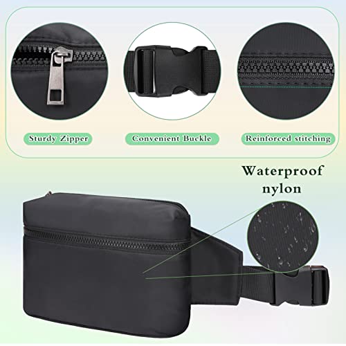 LLYWCM Fanny Packs for Women - Belt Bag for Women - Fanny Pack Crossbody Bags - Black Fanny Pack with Adjustable Strap, Fashion Cross Body Fanny Pack for Running - Thumbnail 4